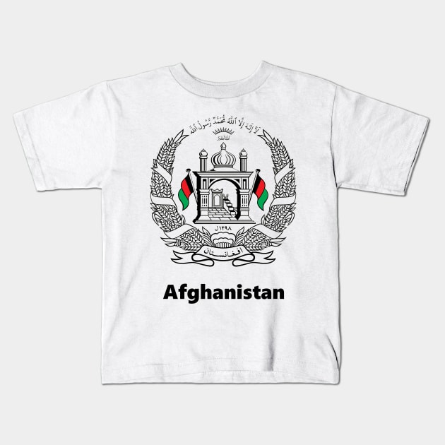 National Emblem of Afghanistan Kids T-Shirt by Flags of the World